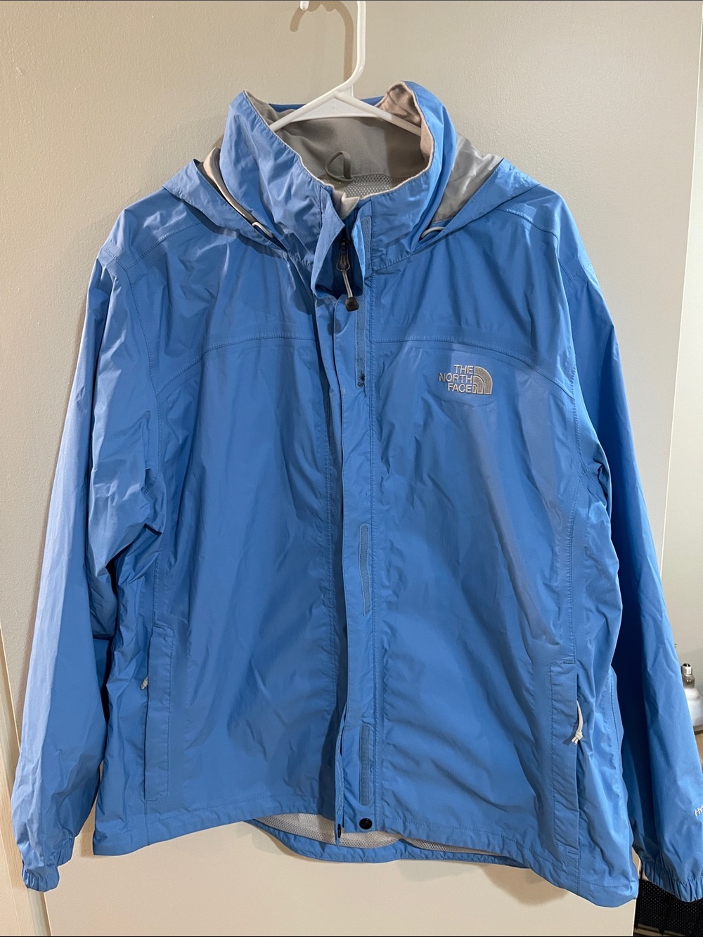 The North Face Light Blue Hooded Rain Jacket